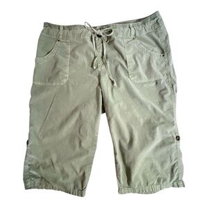 Fresh Produce Washed Khaki Green Casual Cargo Shorts Size L